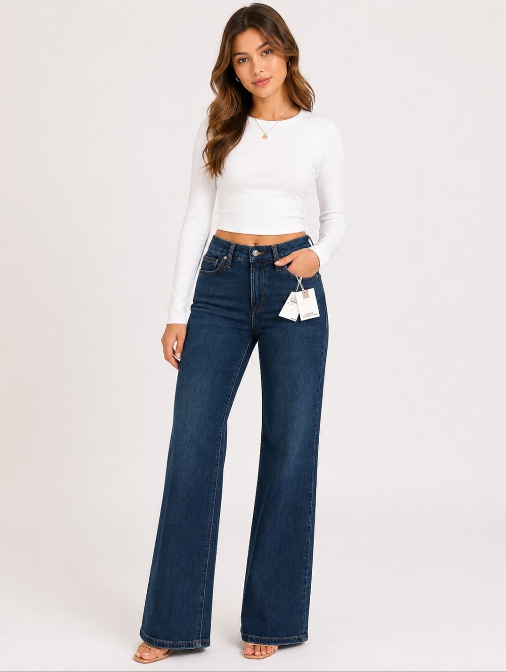 NWT Good American Good Petite Straight Jeans Size 2/26 Mid-Rise 25.5" Inseam